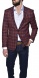 Red checkered wool blazer