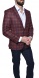 Red checkered wool blazer