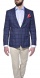 Blue checkered linen blazer