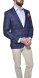 Blue checkered linen blazer