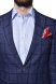 Blue checkered linen blazer
