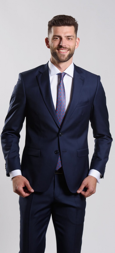 Dark blue wool Slim Fit suit