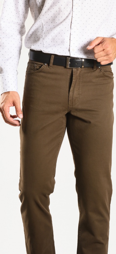 Khaki džínsové nohavice