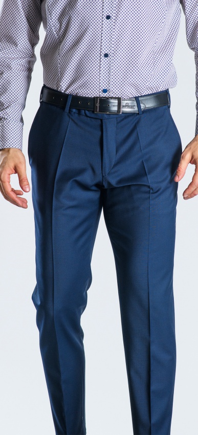 Modré oblekové nohavice