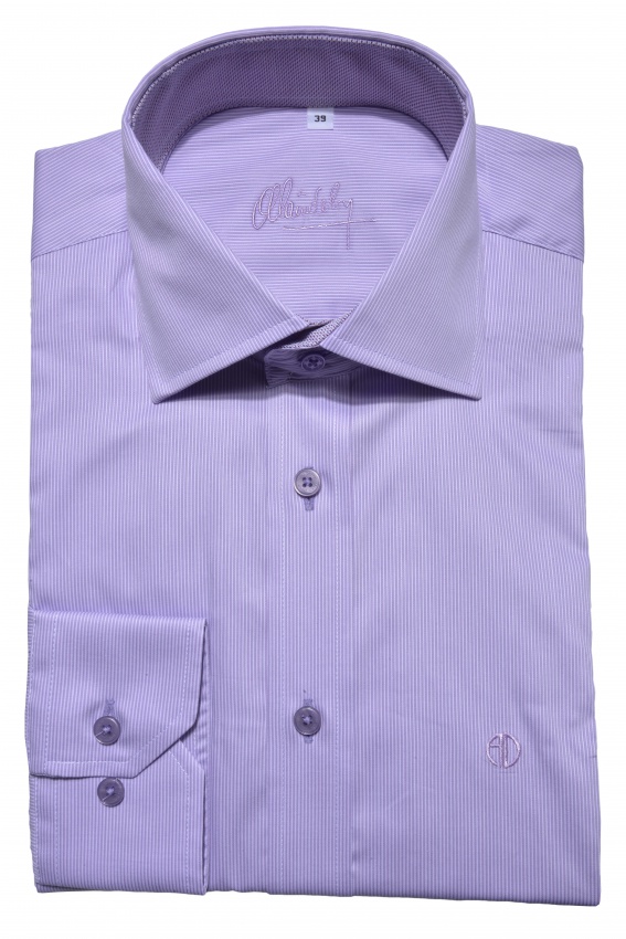 Purple Slim Fit business shirt - Shirts - E-shop | alaindelon.co.uk