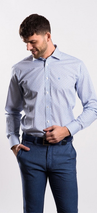 Blue patterned Extra Slim Fit shirt