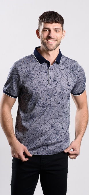 Grey patterned polo