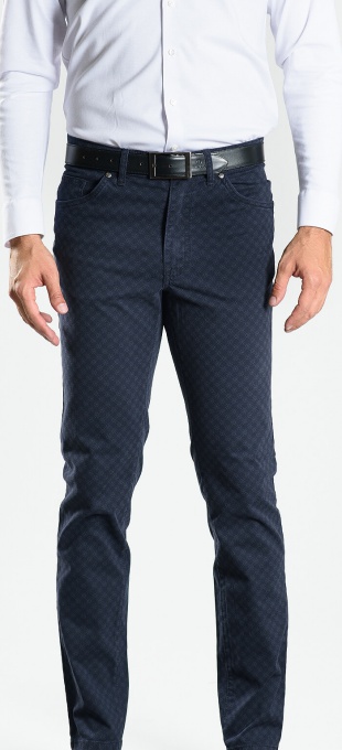 Dark blue patterned trousers