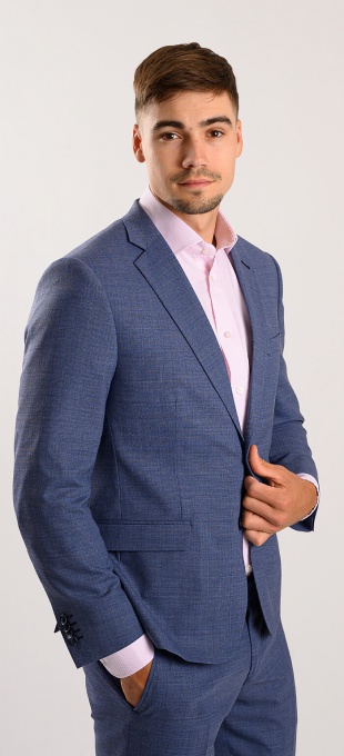 Light Blue Slim Fit suit with structure