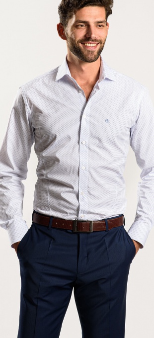 White patterned Classic Fit shirt - Basic line