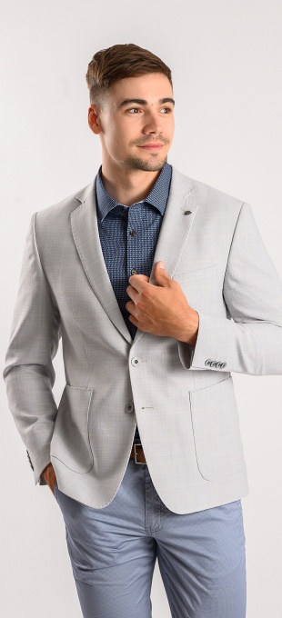 Light grey summer blazer with Linen