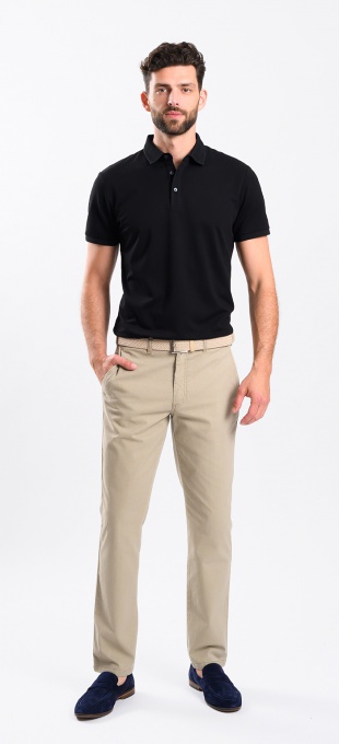 Brown Sand Chino trousers with Pattern