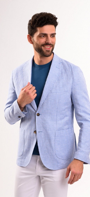 Light blue-white summer blazer