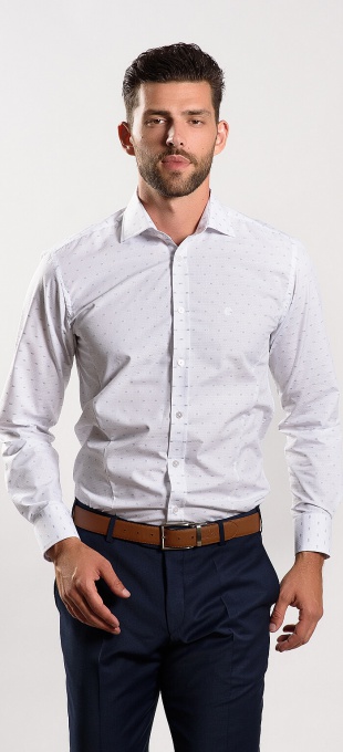 White patterned Extra Slim Fit shirt