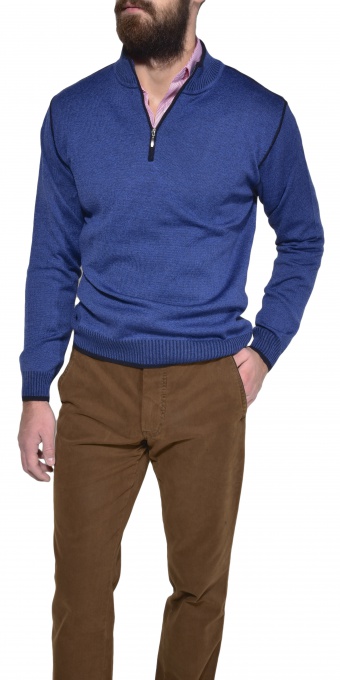 Blue cotton pullover