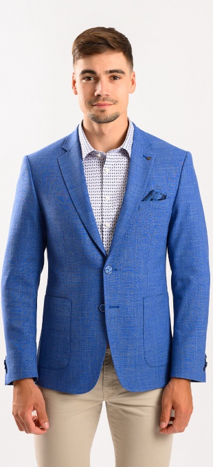 Royal blue blazer with linen