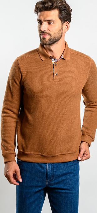 Brown long sleeved polo
