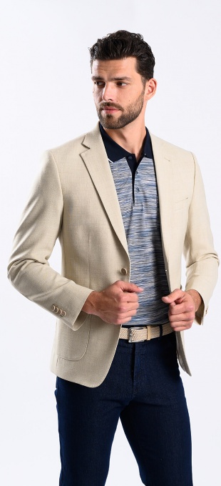 Beige blazer with linen XL sizes