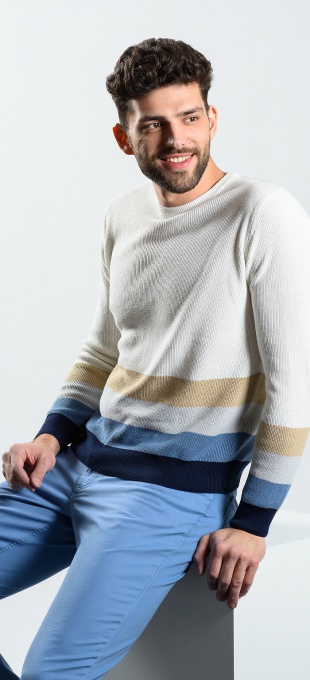 Béžový bavlnený pulóver