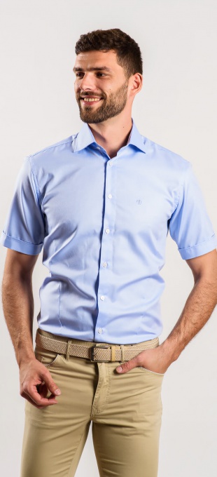 Blue Extra Slim Fit short sleeved shirt