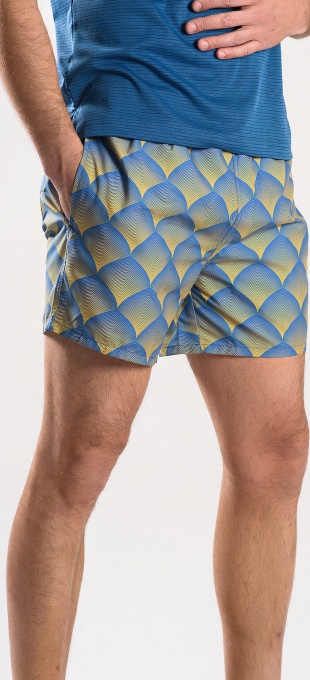 Blue-yellow swim shorts