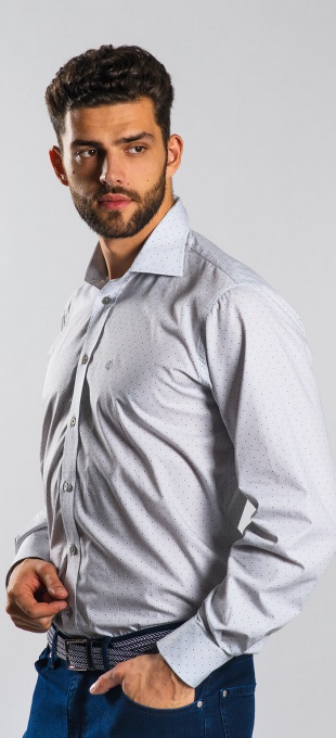 Šedá Slim Fit business košeľa
