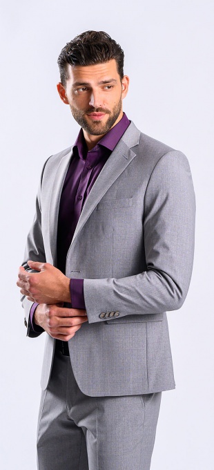 Grey Slim Fit Suit - XL Sizes