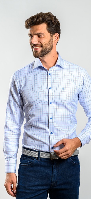 Blue checkered Slim Fit shirt