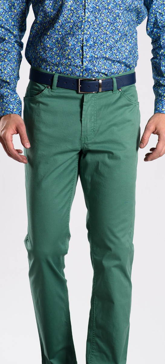 Zelené bavlnené nohavice