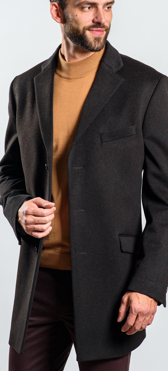Chocolate brown wool/cashmere coat