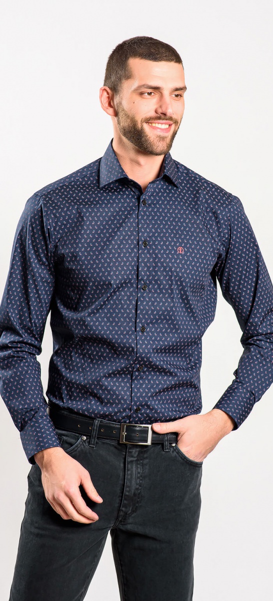 Dark blue Extra Slim Fit shirt - Basic line