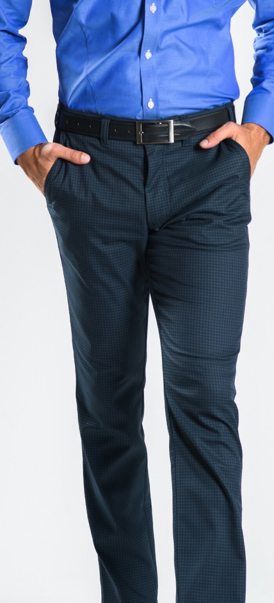 Checkered casual chinos