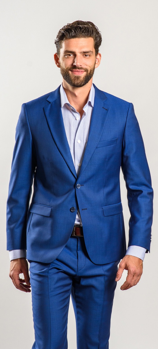 Blue wool Slim Fit suit