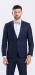 Dark blue Slim Fit suit with small check