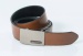 Reversible leather belt with easy fix buckle