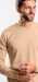 Beige cotton mock neck