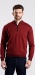 Burgundy mock neck sweater with zip