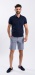 Dark Blue Polo Shirt with Cuffs