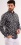 Grey and black linen patterned Extra Slim Fit shirt