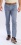 Blue-grey casual trousers with houndstooth pattern