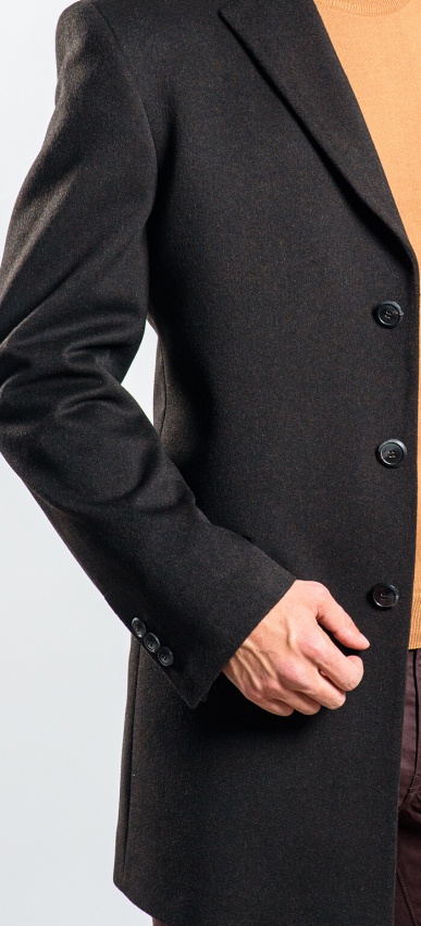 Chocolate brown wool/cashmere coat - Outerwear - E-shop | alaindelon.co.uk