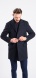 Black and blue wool coat with removable liner