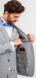 Grey and blue wedding Slim Fit suit with waistcoat