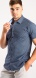 Dark blue patterned Extra Slim Fit stretch short sleeved shirt