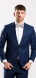 Tmavomodrý Slim Fit oblek s jemným vzorom