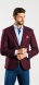 Burgundy patterned blazer
