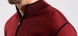 Burgundy mock neck sweater with zip