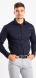 Dark blue stretch Extra Slim Fit non-iron shirt with pattern