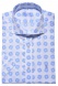 Bielo - modrá výrazná Extra Slim Fit košeľa s krátkym rukávom