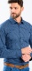 Dark blue stretch Extra Slim Fit shirt with pale blue pattern